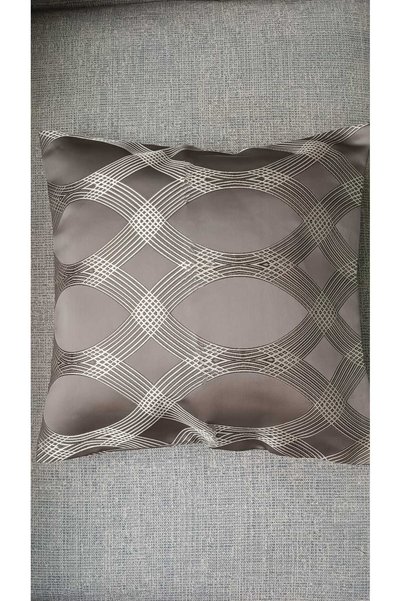 Kunku Geometrik desenli tekli kırlent kılıfı