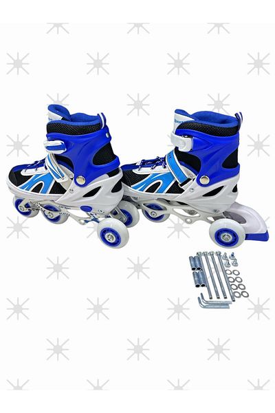 Duman Skates Adjustable 2+1 Lighted Metal Body Lighted Skates with Practice Skating Bag Gift