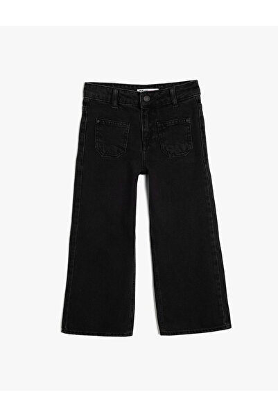 Koton Blugi cu buzunare late din bumbac - Blugi cu picioare late