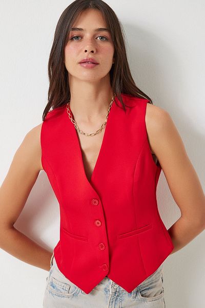 Bak'ap Vestă Crop Blezer căptușită