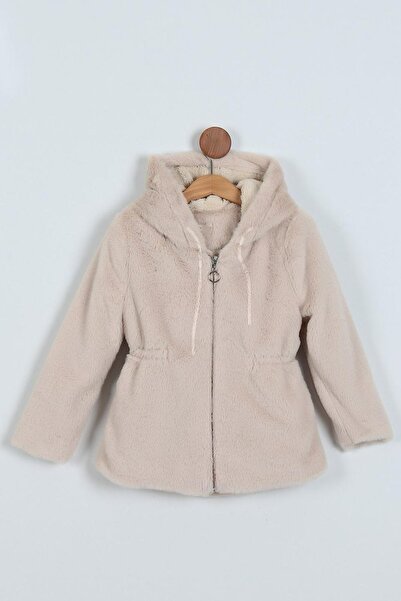 Minigimin Cicileri Cardigan cu glugă pentru fetiță bej - căptușit cu pluș, pu...