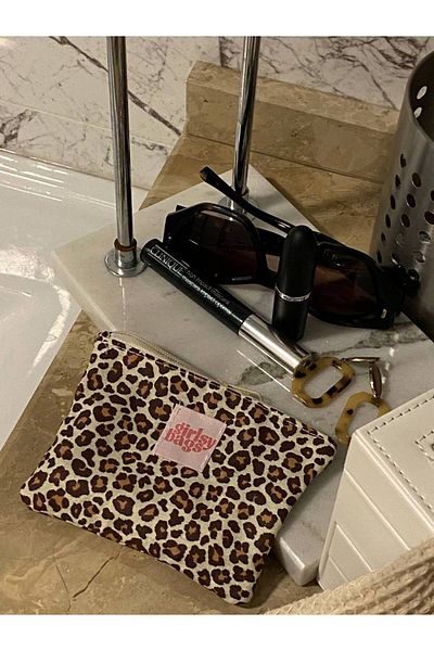 girlsybags Мини портфейл за козметика с леопардово покритие - портмоне за монети, леопардов шарка