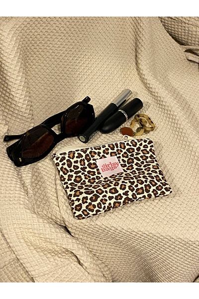 girlsybags Мини портфейл за козметика с леопардово покритие - портмоне за монети, леопардов шарка