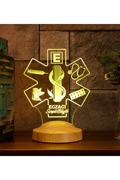 SEVGİLAMBASI Eczacılar Günü Hediyesi, Eczacılara Özel Hediye, Eczane Logolu Led Lamba, Eczacı Teknisyenine Hediye