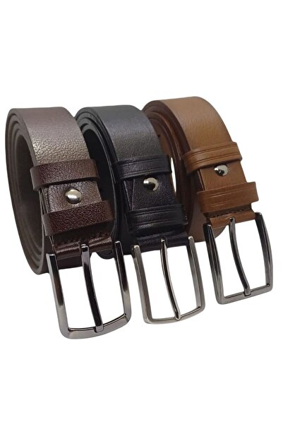 Bazari Cureaua pentru barbati (3 bucati) Cureaua pentru pantaloni din piele naturala, stofa si panza