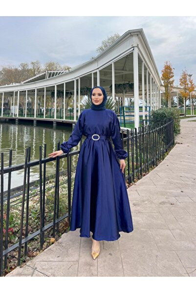 modadeywearst Rochie de seară Mevlana din satin cu tivă evazată