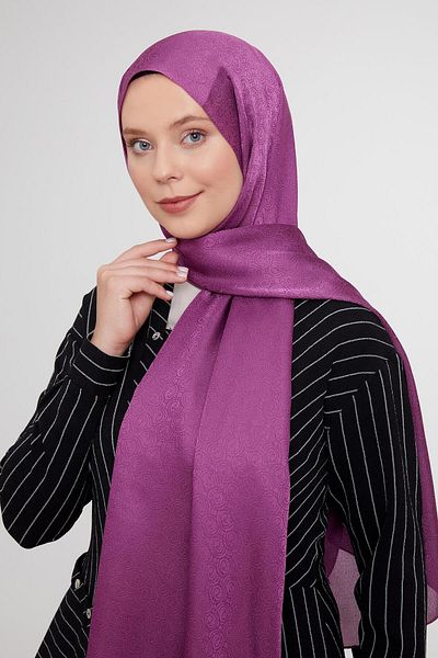 Levidor Plum Round Pattern Jacquard Janjan Shawl