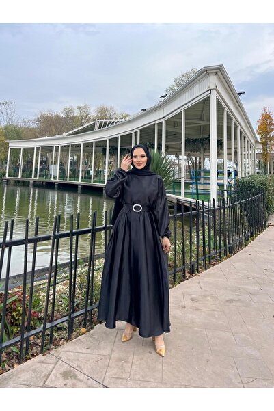 modadeywearst Rochie de seară Mevlana din satin cu tivă evazată