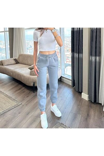 FİTGO Plave ženske trenirke sa tri niti L Elastični porub