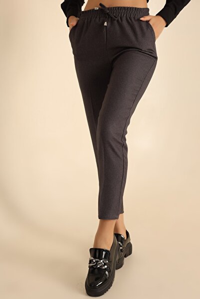 Lumora Beli lastikli Cepli Pamuklu Kumaş Havuç Kesim Pantolon