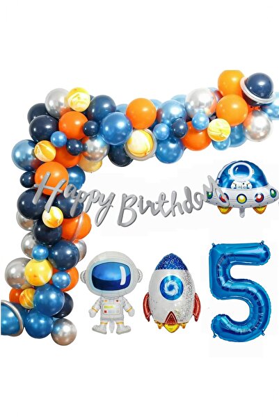 BİDOLUMUTLULUK Astronot Folyo Uzay Gemisi Folyo Doğum Günü Parti Eğlence Kons...