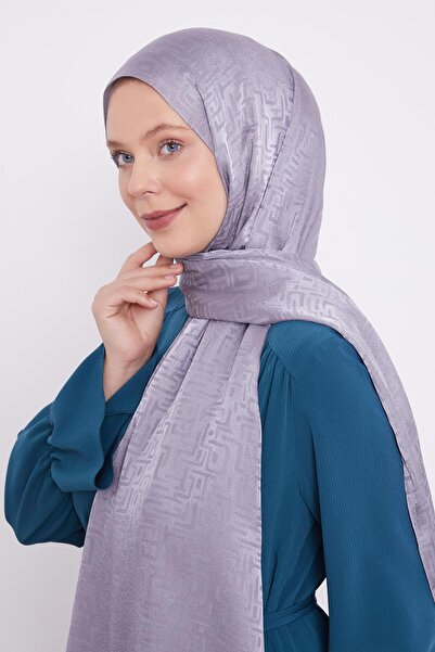 Levidor Şal Janjan Jacquard cu model labirint argintiu