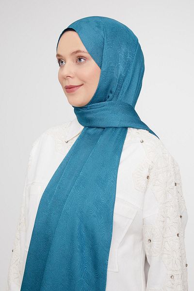 Levidor Şal Janjan Jacquard cu hologramă verde petrol