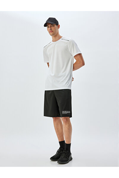 Koton Spor Tişört Bisiklet Yaka Kısa Kollu Geometrik Baskılı