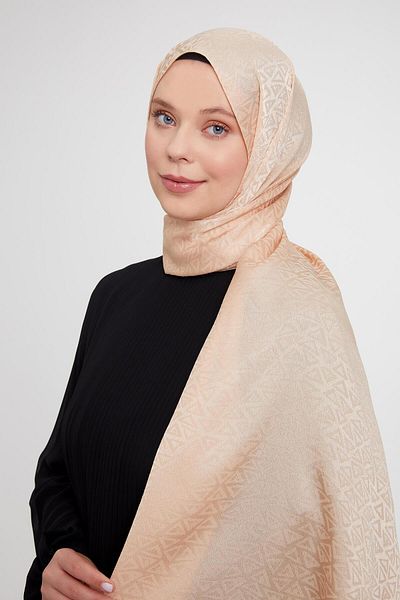 Levidor Yavruağzı Triangle Pattern Jacquard Janjan Shawl