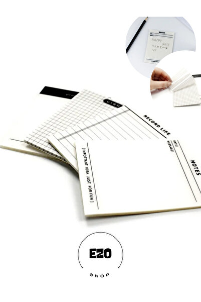 EZOSHOP Şeffaf Yapışkanlı Post it Not Kağıdı Postit Gridnot Post-it