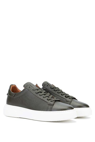 Tamer Tanca Men's Genuine Leather Green Sneakers & Sports Shoes