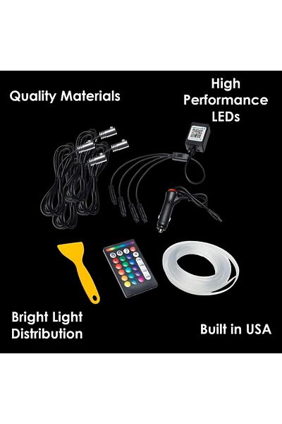 oracle Jeep Wrangler JL & Gladiator JT 18-24 ColorSHIFT Fiber Optic LED Interior Kit, With Controller