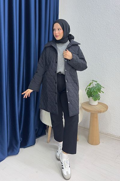 lurex moda Palton matlasat cu model diamant