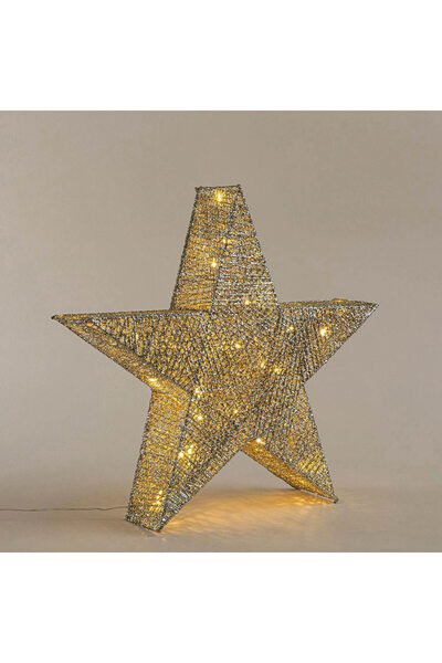 Chakra Ledli Yıdız Dekoratif Obje 50 cm Natural
