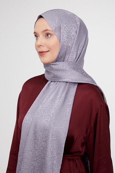 Levidor Şal Janjan Jacquard cu model triunghi argintiu