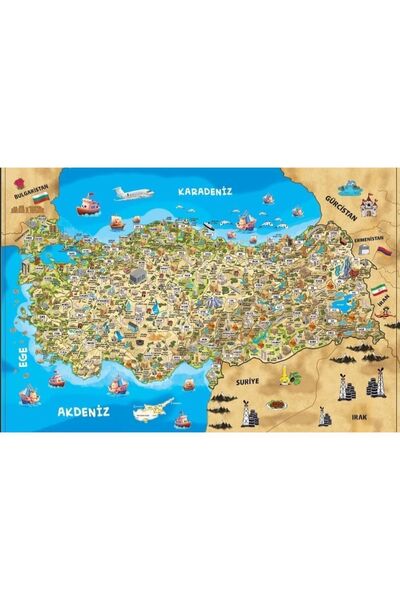 TOYFEST 260 Piece Türkiye Culture Map - Educational Puzzle Jigsaw