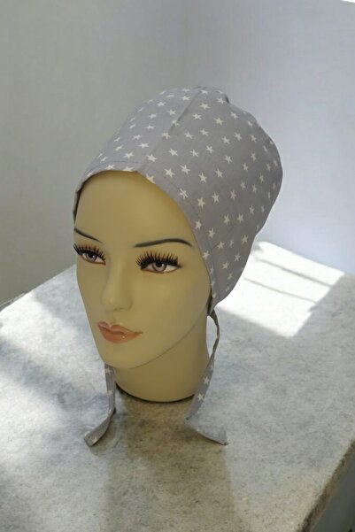 Çamder Bone Tesettür Beden, Cerrahi Bone, Grı Yıldız Desenli; Doktor, Hemşire...