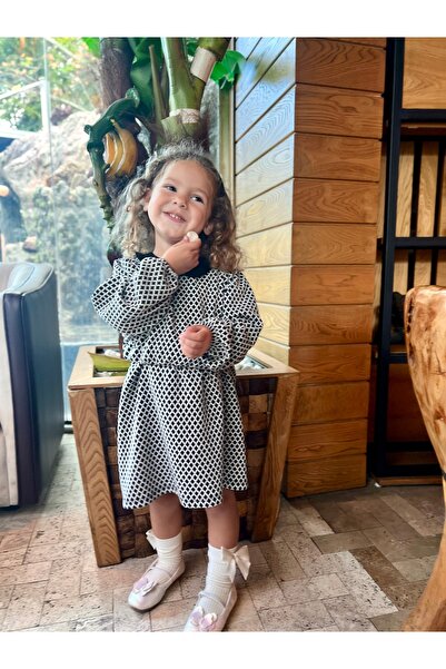 DİVİSTA Φόρεμα για κορίτσια με ζακάρ σχέδιο με γιακά