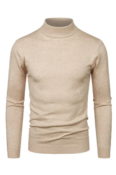 NO4 Half-Necked Textured Knitting Sweater