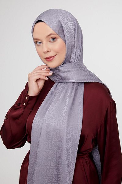 Levidor Şal Janjan Jacquard cu model triunghi argintiu