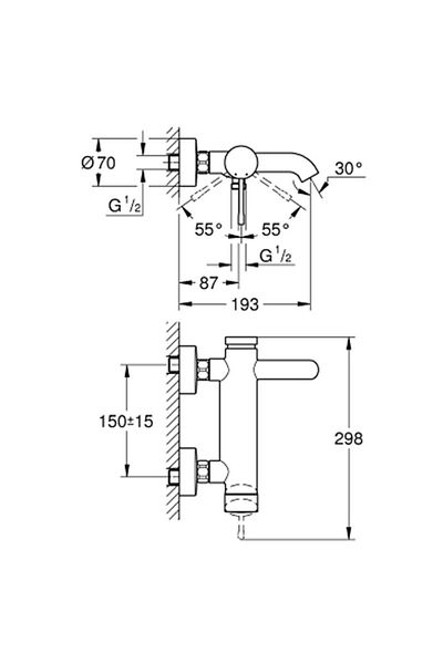 Grohe خلاط حمام ايسنس مع فرشاة غروب الشمس الدافئ - 33624dl1