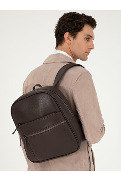 Cacharel Erkek Kahverengi Suni Deri Sırt Çantası 50298220-VR029