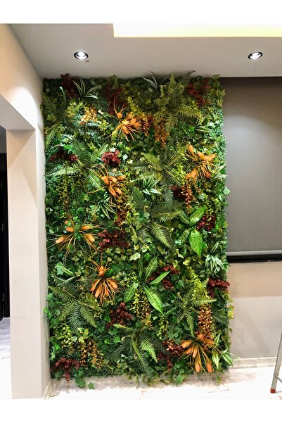 NS BAMBU DESIGN Dikey Bahçe 100x100 Cm 6500 Tl Yoğun Ofis Cafe Dekor Yapay Çiçek