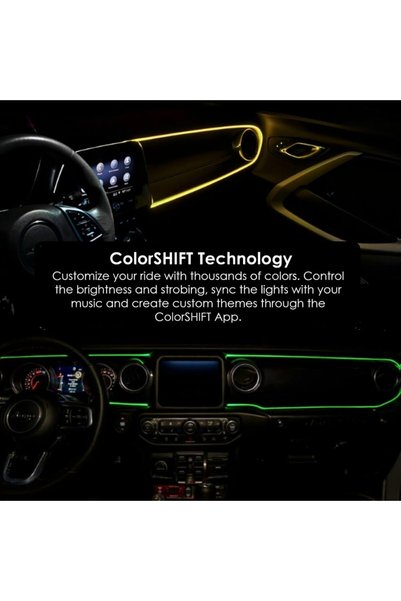 oracle Jeep Wrangler JL & Gladiator JT 18-24 ColorSHIFT Fiber Optic LED Interior Kit, With Controller