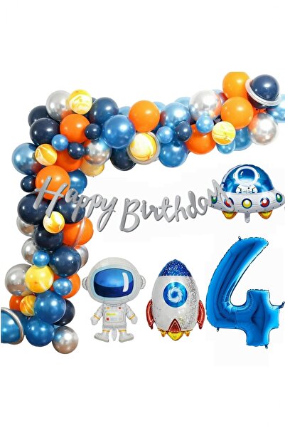 BİDOLUMUTLULUK Astronot Folyo Uzay Gemisi Folyo Doğum Günü Parti Eğlence Kons...