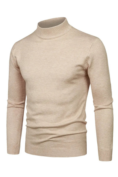 NO4 Half-Necked Textured Knitting Sweater
