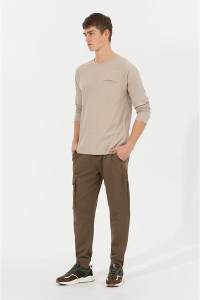 U.S. Polo Assn. Pantaloni maro tricotați pentru bărbați