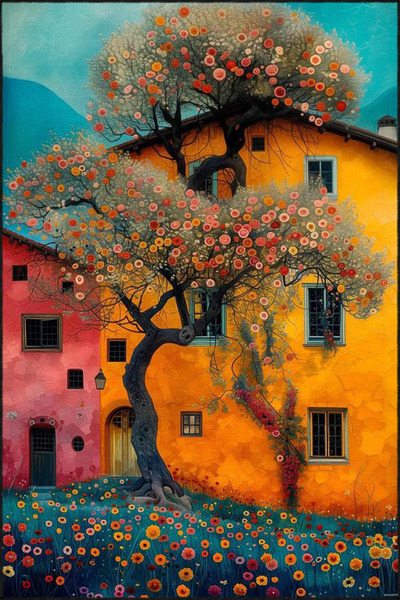 Rugs Modern Halı Renkli Bahçe Desenli Dokuma Taban miravip804