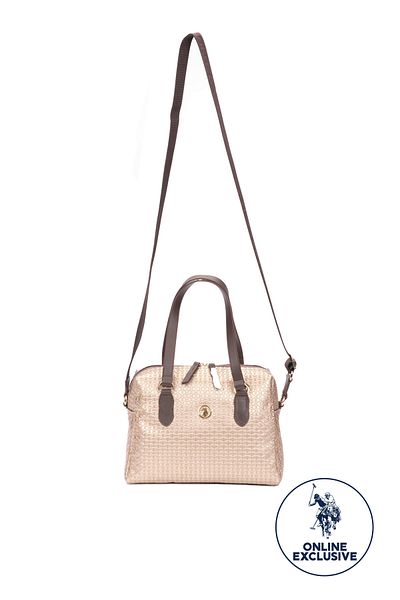 U.S. Polo Assn. Geantă de umăr pentru femei - maro-auriu, Us8442, exclusiv online