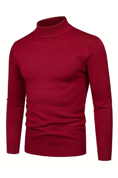NO4 Half-Necked Textured Knitting Sweater
