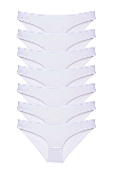Easy Tedarik 7 Pieces Super Eco Set Lycra Women's Slip Panties White