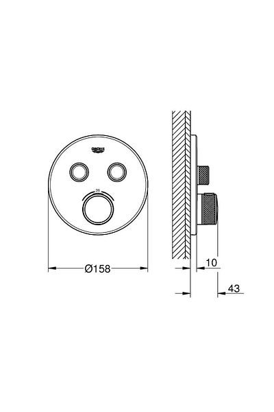 Grohe Smartcontrol Built-In Thermostatic 2 Outlet Bathroom Faucet Brushed Warm Sunset - 29119Dl0