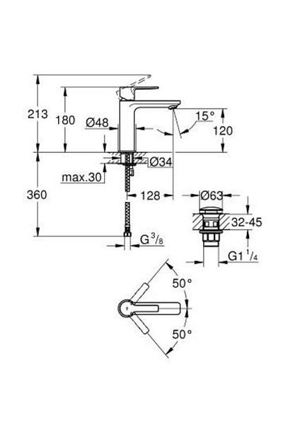 Grohe Single Controlled Linear Sink Faucet - S Size 23106al1