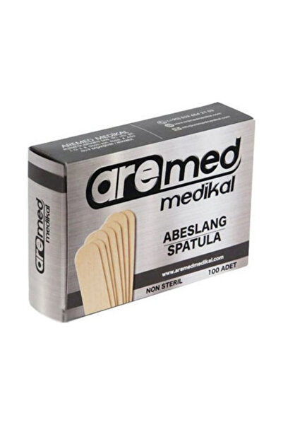 AREMED 100 Adet Marka Abeslang Tahta Dil Çubuğu Basacağı - Ağda Spatulası