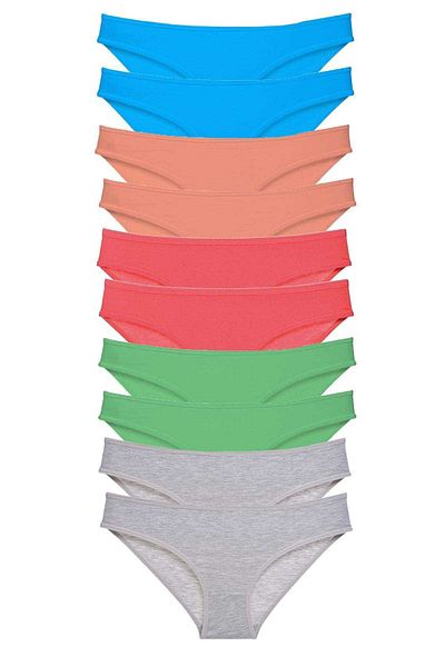 Easy Tedarik 10 Pieces Super Eco Set Lycra Women's Slip Gray Powder Green Fuchsia Blue