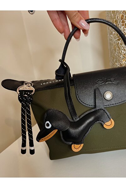 Studioyc سحر Longpup باللون الأسود - سلسلة مفاتيح منقوشة على شكل كلب داشهند و...