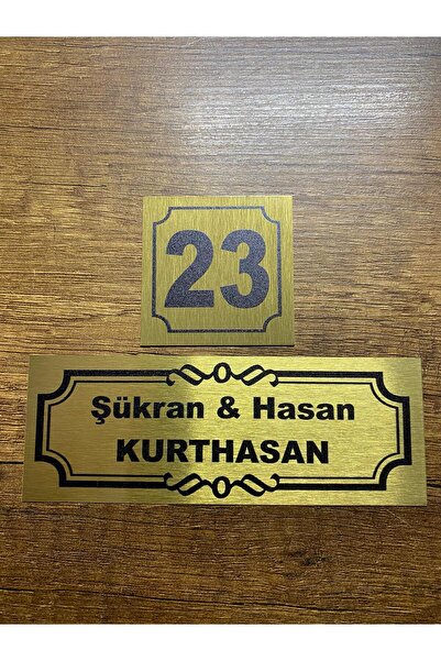 Outdoor One Kapı İsimliği Klasik Ev Dış Kapı İsimliği Çelik Kapı İsimliği Gold0013