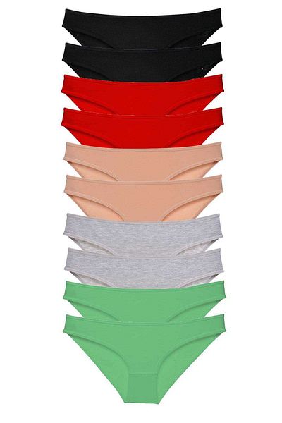 Easy Tedarik 10 Pieces Super Eco Set Lycra Women's Slip Panties 502 Pink Style