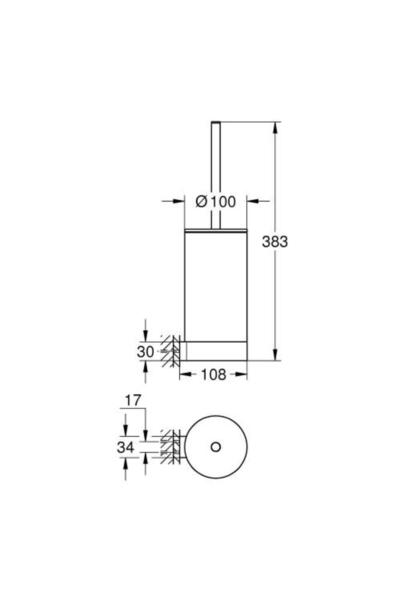 Grohe مجموعة فرشاة المرحاض - 41076al0