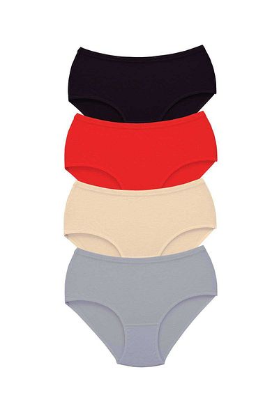 Easy Tedarik 4 Pieces Tutku Women's High Waist Bato Thick Rubber Panties S11